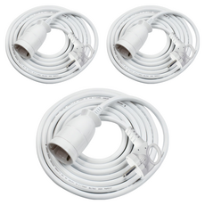 원스탑 고용량 1구 연장코드선 16A, 1m, 화이트, 3개