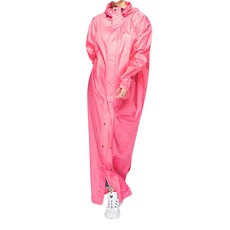 MORR Dimensional 前開雨衣 XL 蜜桃粉，時尚長款，背包空間加大設計