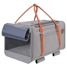 毛皇上 寵物外出拉車包, 1個, 灰色