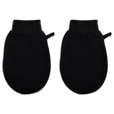 巴科潔 去角質手套 SPA 沐浴清潔磨砂巾, 黑色, 2個, 1入