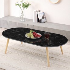 아이캔컴퍼니 LPM 라운드볼1200 원목다리 테이블 국내생산, 블랙마블