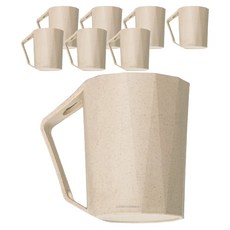 Saenghwalgongsik 倒放式牙刷架漱口杯, 8個, 米色