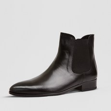 VONIN 천연소가죽 사이드지퍼 커먼 첼시부츠 CS024BK