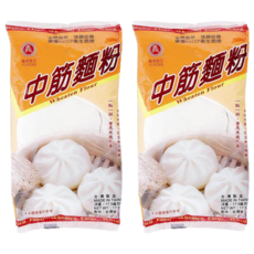 義峰食品 中筋麵粉 500g, 適合多種中式料理製作, 可用於製作麵條、饅頭、包子等家庭麵點, 內含維生素C, 小包裝方便保存, 2包