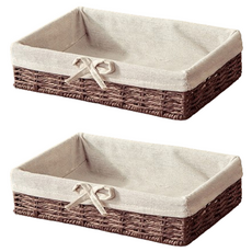 Block Mart 藤編淺籃, 深棕色, 2個