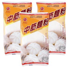 義峰食品 中筋麵粉 500g, 適合多種中式料理製作, 可用於製作麵條、饅頭、包子等家庭麵點, 內含維生素C, 小包裝方便保存, 3包
