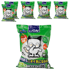 LION 獅王 除臭貓砂 紙貓砂, 綠茶, 7L, 6包