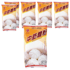 義峰食品 中筋麵粉 500g, 適合多種中式料理製作, 可用於製作麵條、饅頭、包子等家庭麵點, 內含維生素C, 小包裝方便保存, 6包