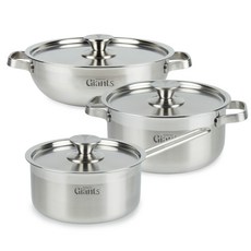 Kitchen-Art 電磁爐 Giant S 鍋具3件組, 1套, 單一顏色, 單柄鍋 18cm + 雙耳鍋 20cm + 火鍋 24cm