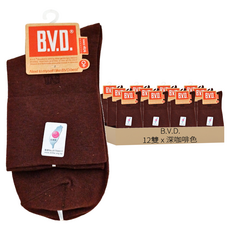 B.V.D. 女款細針寬口襪 - BW502 深咖啡色 70%棉 30%彈性纖維