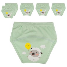 아가짱 유아용 프랜들리 배변훈련팬티, 연두색(양), 6개