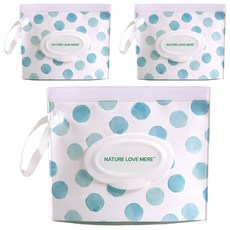 Nature Love Mere DIY濕紙巾抽取袋, 水滴款 綠色 + 白色, 3個