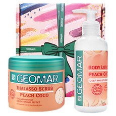 GEOMAR 吉兒瑪 Peach Coco 身體磨砂膏 300g + 身體乳液 250ml 套組, 1套
