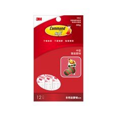 3M Command 無痕 雙面膠條GT包 中型 #18862, 白色, 1組
