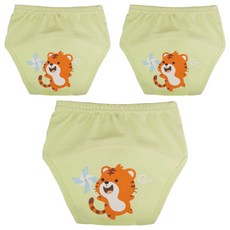 아가짱 유아용 프랜들리 배변훈련팬티, 연두색(호랑이), 3개
