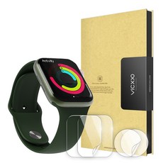 빅쏘 자가복원 애플워치 전면 후면 풀커버 액정보호필름, 투명, 2세트