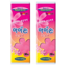 마미손 플라워 고무장갑, 중(M), 2개