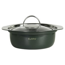 EJIRY Asia Pot High不鏽鋼蜂巢鍋具2件組, 深綠色, 砂鍋 18cm+玻璃鍋蓋