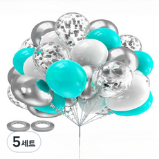 曼德哈比五彩紙屑氣球組, 銀色, 5套