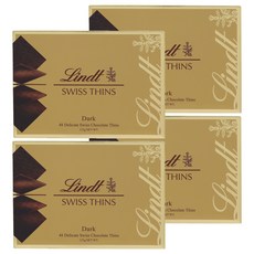 Lindt 瑞士蓮 經典薄片黑巧克力, 4包, 125g