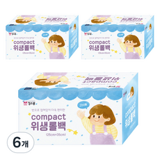 킹스봉 compact 위생롤백 중 25 x 35 cm, 중(M), 200개입, 6개
