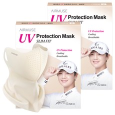 에어뮤즈 자외선 차단 마스크 슬림핏 M, 크림, 2개, 1개입