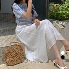 afinar 女款透膚喇叭鬆緊長裙