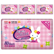 康乃馨 紅兔寶寶濕巾補充包, 80張, 4包