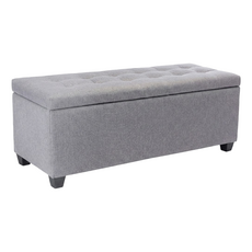 E-home Ved 維德拉扣布面收納長方凳 GSN007A-gry 118 x 46 x 46cm, 1個, 灰色