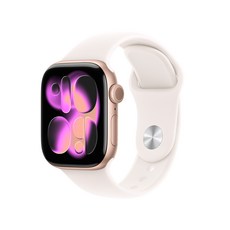 Apple 2025 애플워치 11, 로즈 골드, 42mm, GPS+Cellular, 알루미늄,로즈 골드/라이트 블러시 스포츠 밴드, S/M