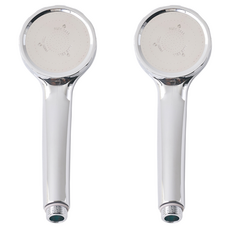 PureCell 強力增壓浴室蓮蓬頭, 亮銀色, 2個