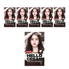 미쟝센 헬로크림 더블커버 새치 염색제, 딥초코브라운, 6개