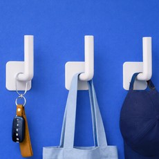 Hanbomnuri 多用途強力黏著免打孔壁掛掛鉤, 白色, 6個