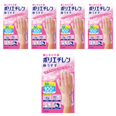 st 一次性手套 聚乙烯 極薄半透明 100枚 m, 100個, 5組