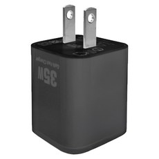 EZGO 35W USB+Type-C 雙孔快充頭 45g 黑色 快速充電 輕巧便攜, 3.3cm, 1個