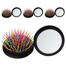 Eyecandy 彩虹氣墊圓梳 化妝盒型, 黑色, 4個