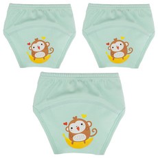 아가짱 유아용 프랜들리 배변훈련팬티, 하늘색(원숭이), 3개