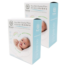 Roaze 柔仕 幼兒口腔清潔紗布 10cm x 10cm - 180片/盒, 醫療級水針布, 不含螢光劑、香精, 100g, 2盒