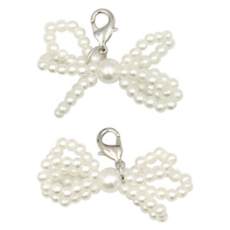 원이네 신발 미니 리본 키링, 진주, 2개