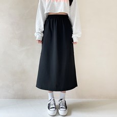 jalbba jean 女款休閒工裝鬆緊帶長裙