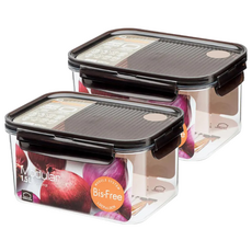 LocknLock 樂扣樂扣 Bisfree積木晶透保鮮盒 1.5L, 1組, 1500ml 保鮮盒 2個