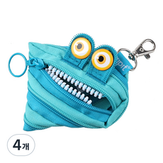 집잇 와일드링스 미니파우치 키링, 블루, 4개