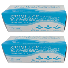 SPUNLACE 4x4吋4層拋棄式紗布巾 - 無菌, 200片/盒, 2盒