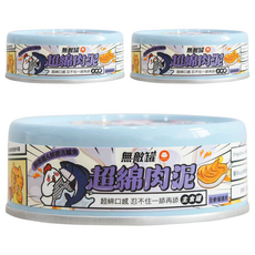 ParkCat 貓樂園 無敵罐超棉肉泥主食貓罐, 80g, 3個, 鮮燉雞 + 鮮撈活鱸魚