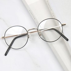 더브릴레 남자 여자 소두 작은 타원형 라운드 자외선 블루라이트차단 메탈 안경