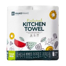 마케마케 프리미엄 빵빵한 천연펄프 키친타올 200매, 4롤, 1개