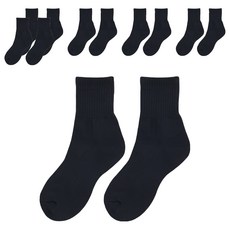 IZILEG 女性用雙層底素色運動中筒襪 6雙組, 1組, 黑色