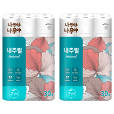 Namuya Namuya 天然3層高級捲筒衛生紙, 27m, 30捲, 2個