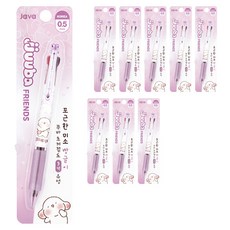 JAVAPEN Jjuba Friends Jjuba 3 Ball 超低黏度油性3色原子筆 0.5mm, 紫色, 9個