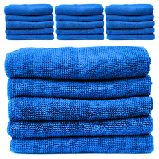 World Clean 高級經編超細纖維抹布 大型 藍色, 20個